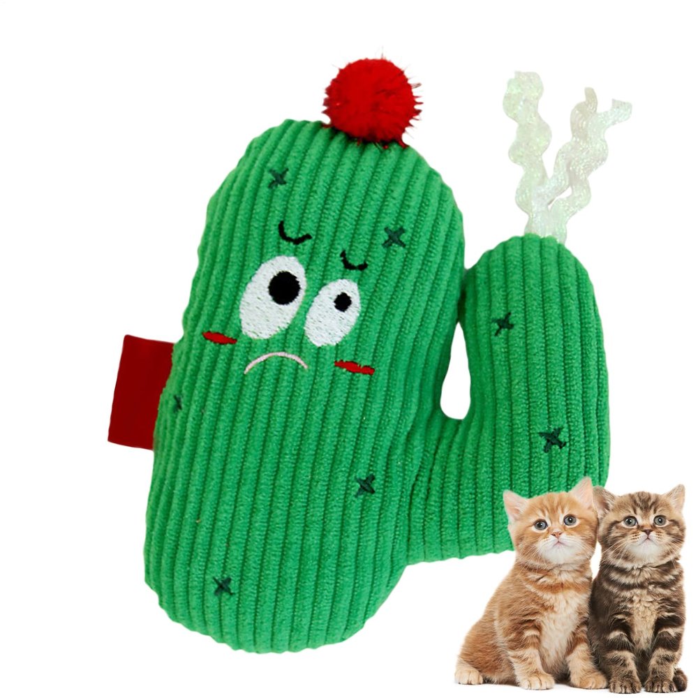 Soft Cat Plush Ring with Bell, Safe Interactive Chew Toy