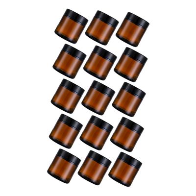 Refillable 15 g Glass Cream Jars, Brown, 15-Pack