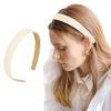 LOPHE White PU Leather Vintage Wide Headband for Girls and Women view 1