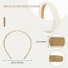 LOPHE White PU Leather Vintage Wide Headband for Girls and Women view 2