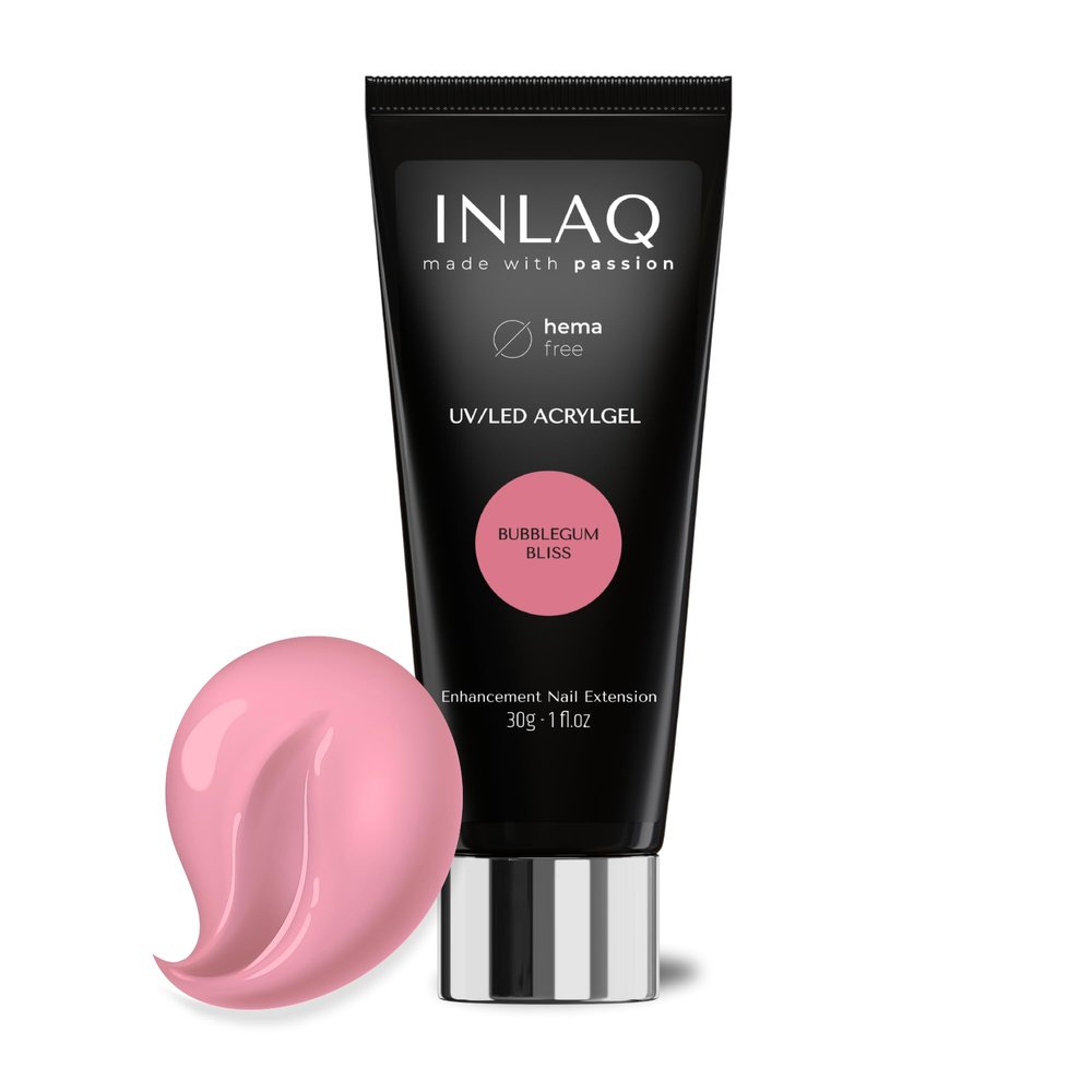 INLAQ Acrylic Gel for Nail Extensions, Bubblegum Bliss, 30 ml