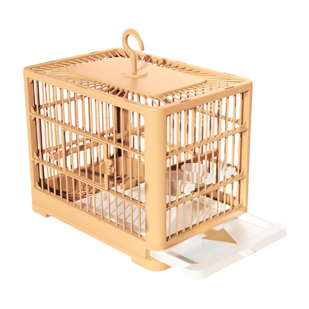White Bird Cage with Easy-Clean Tray, 11.81 x 9.06 x 10.24 in