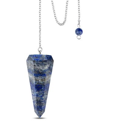 Lapis Lazuli Gemstone Pendulum with Chain and Sphere