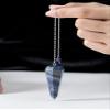 Lapis Lazuli Gemstone Pendulum with Chain and Sphere view 2