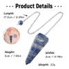 Lapis Lazuli Gemstone Pendulum with Chain and Sphere view 4