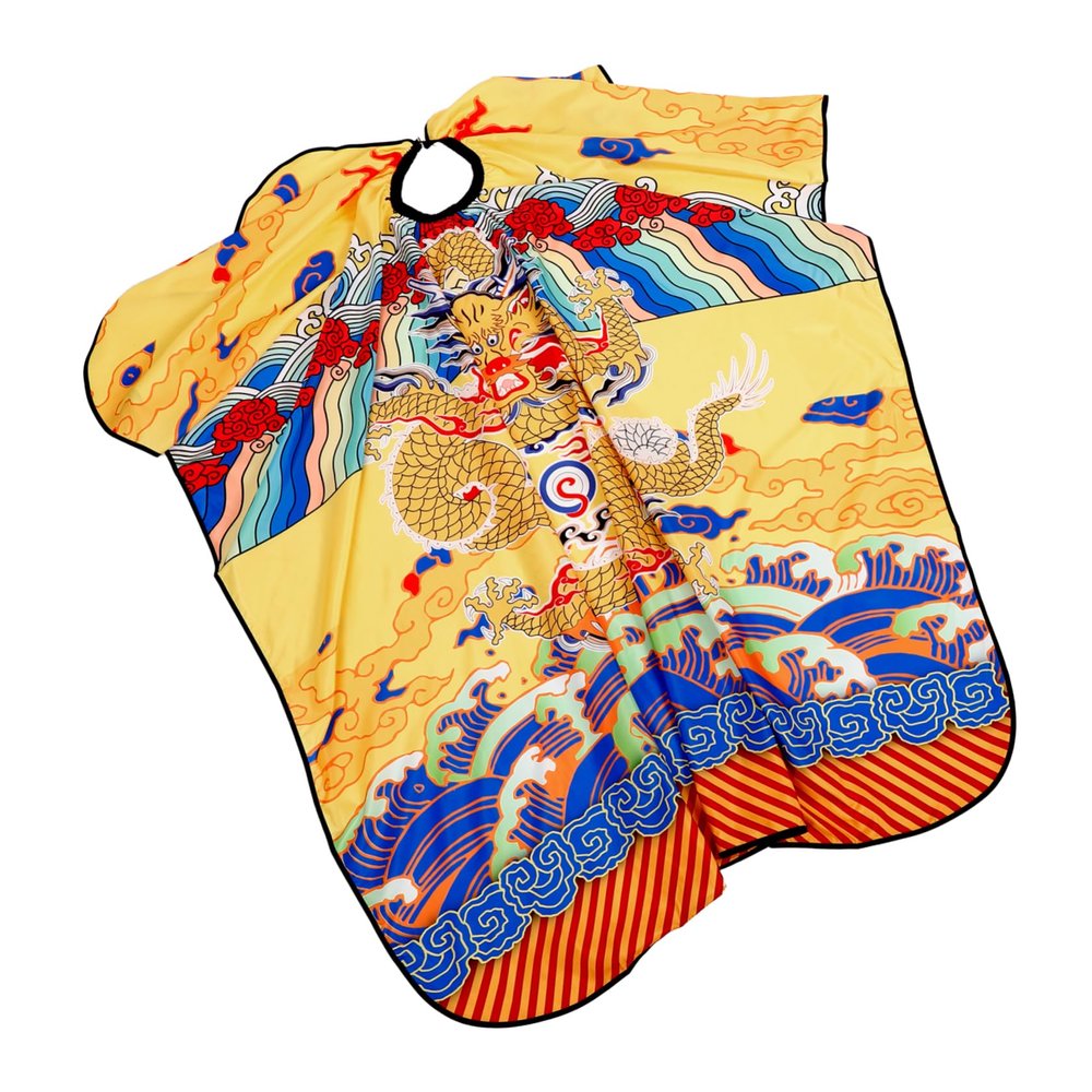 VALICLUD Chinese Dragon Print Polyester Pongee Haircutting Cape