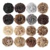 Synthetic Claw-Clip Hair Extension for Messy Buns, Dark Brown with Gold Highlights view 3