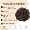 Synthetic Claw-Clip Hair Extension for Messy Buns, Dark Brown with Gold Highlights view 4