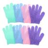 4 Pairs Nylon Exfoliating Shower Gloves with Hanging Loops, Washable view 1