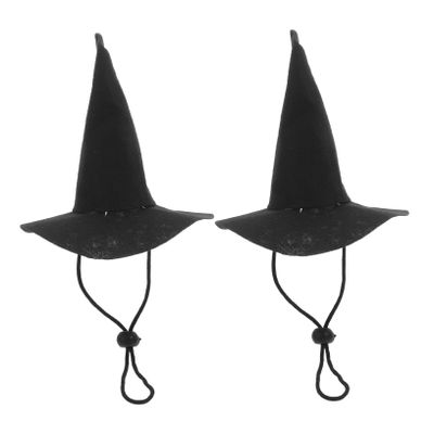 Pet Halloween Hats, 2 Pieces, Polyester, Black