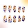 24-Piece Short Almond Press-On Nails with Floral Designs view 4