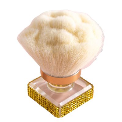 Blush Brush for Cheeks, Soft-Bristle Makeup Tool for Contouring, Highlighting & Nail Cleaning, 5.9 x 3.8 cm, Rhinestone Manicure/Pedicure Accessory