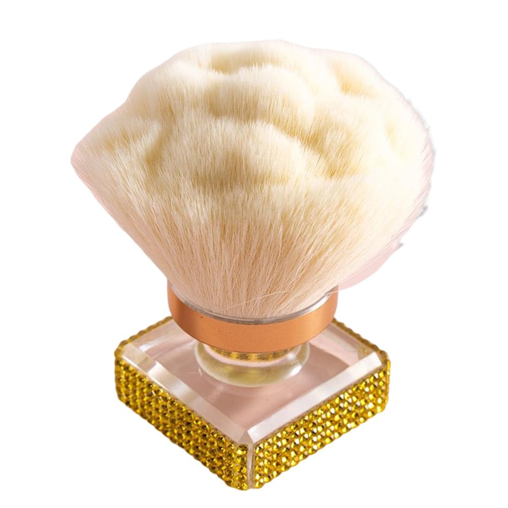 Blush Brush for Cheeks, Soft-Bristle Makeup Tool for Contouring, Highlighting & Nail Cleaning, 5.9 x 3.8 cm, Rhinestone Manicure/Pedicure Accessory