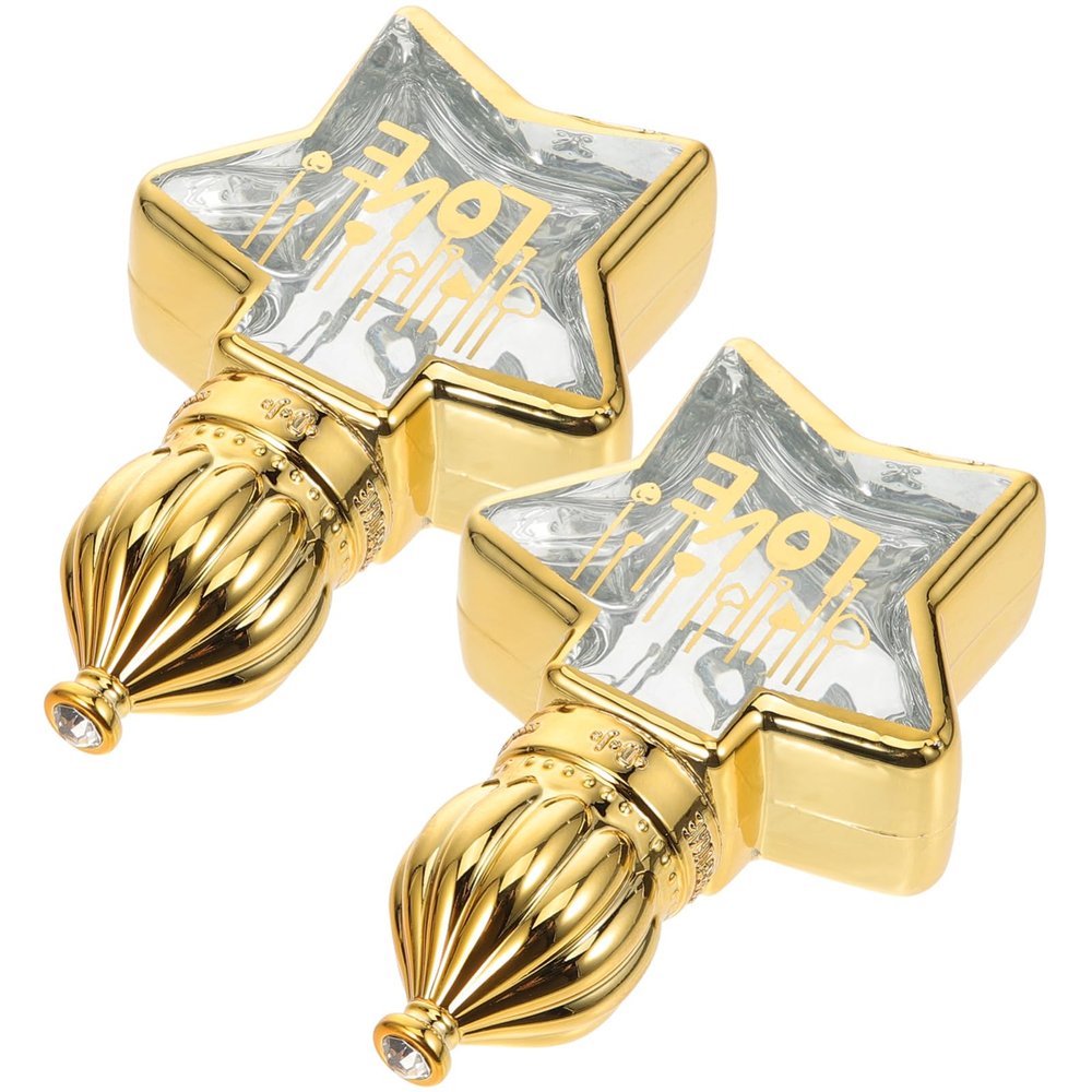 SAFIGLE 2-Piece Gold Glass Roller Bottles, Star-Shaped