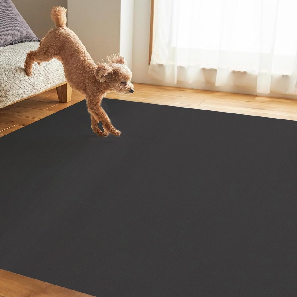 Dog Feeding Mat, PVC Non-Slip Waterproof Pet Bowl Mat, Dark Gray, 120 × 180 cm