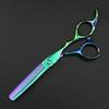 Professional Japan 440C 6-Inch Green Hair Cutting and Thinning Scissors view 4