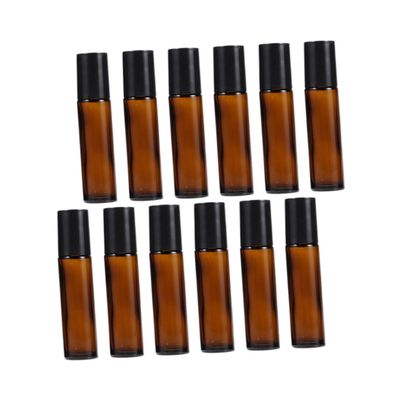 VALICLUD 12-Pack 5 ml Brown Roll-On Glass Bottles for Essential Oils