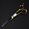 6-Inch Professional Japanese 440C Steel Hair Cutting Scissors, Gold – Set with Bag view 2