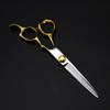6-Inch Professional Japanese 440C Steel Hair Cutting Scissors, Gold – Set with Bag view 4
