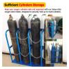 Gas Cylinder Transport Cart, Heavy-Duty Oxygen Tank Holder, Fixed Steel Rack, 31 x 30 x 100 cm view 3