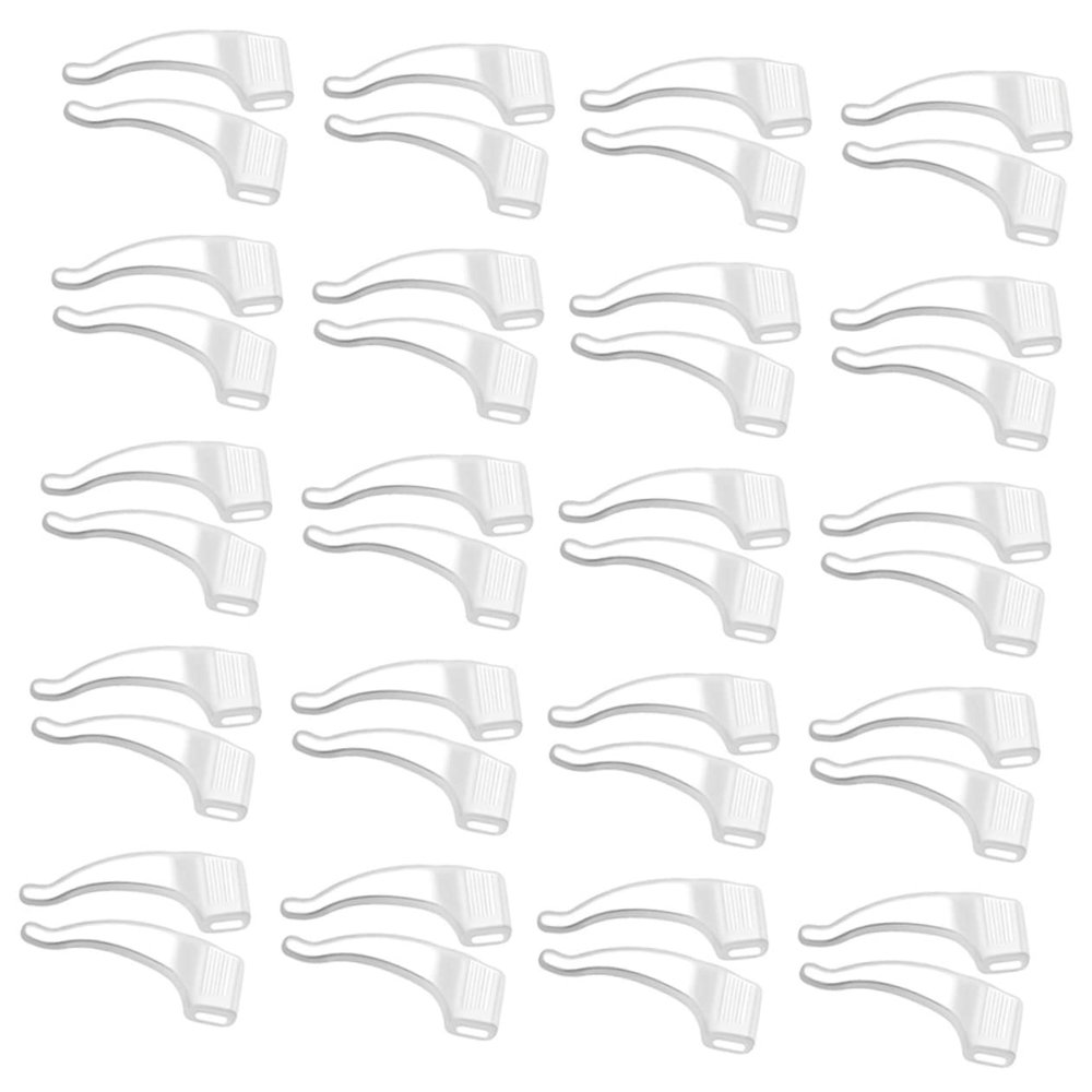 STOBOK Non-Slip Silicone Eyeglass Ear Hooks, 50 Pairs