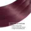 Huangj-0527 Straight Brazilian Human Hair Bundles with 13x4 HD Lace Frontal, 99J Burgundy view 3