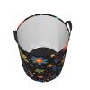 Mexpekil Foldable Laundry Basket with Handles, Waterproof, Floral Boho view 2