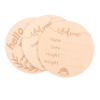 Supvox 3-Piece Wooden Baby Milestone Photo Plaques, Classic Khaki view 1