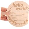 Supvox 3-Piece Wooden Baby Milestone Photo Plaques, Classic Khaki view 3