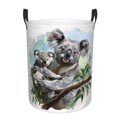 Mexpekil Foldable Laundry Basket with Handles, Mother and Baby Koala