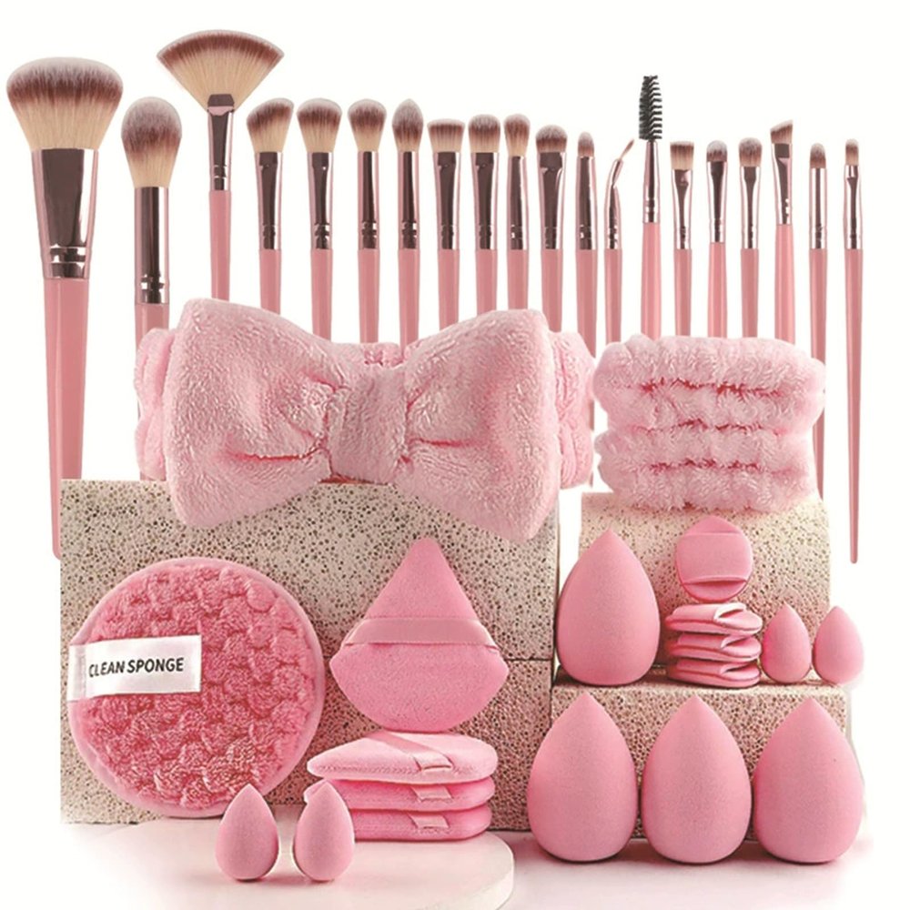 40-Piece Professional Makeup Brush Set, Pink