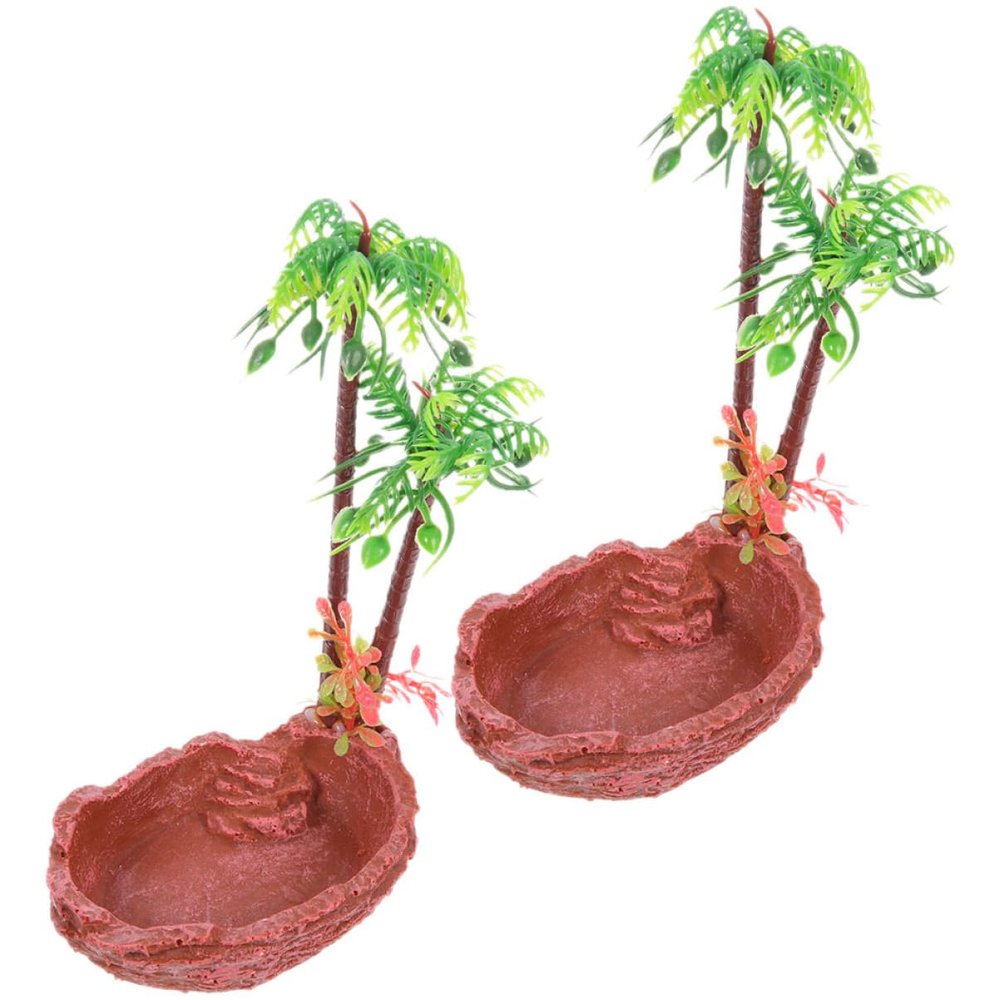 Reptile Water Bowls, Resin, for Turtles, Lizards and Snakes, 2-Piece Set
