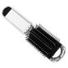 Small Foldable Hair Comb with Mirror, Portable for Women, Silver view 1