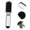 Small Foldable Hair Comb with Mirror, Portable for Women, Silver view 2