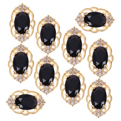 Black Metal Nail Charms for Nail Art, 10 Pieces