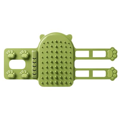 Cat Corner Grooming Brush, Self-Cleaning Silicone Brush with Adjustable Strap