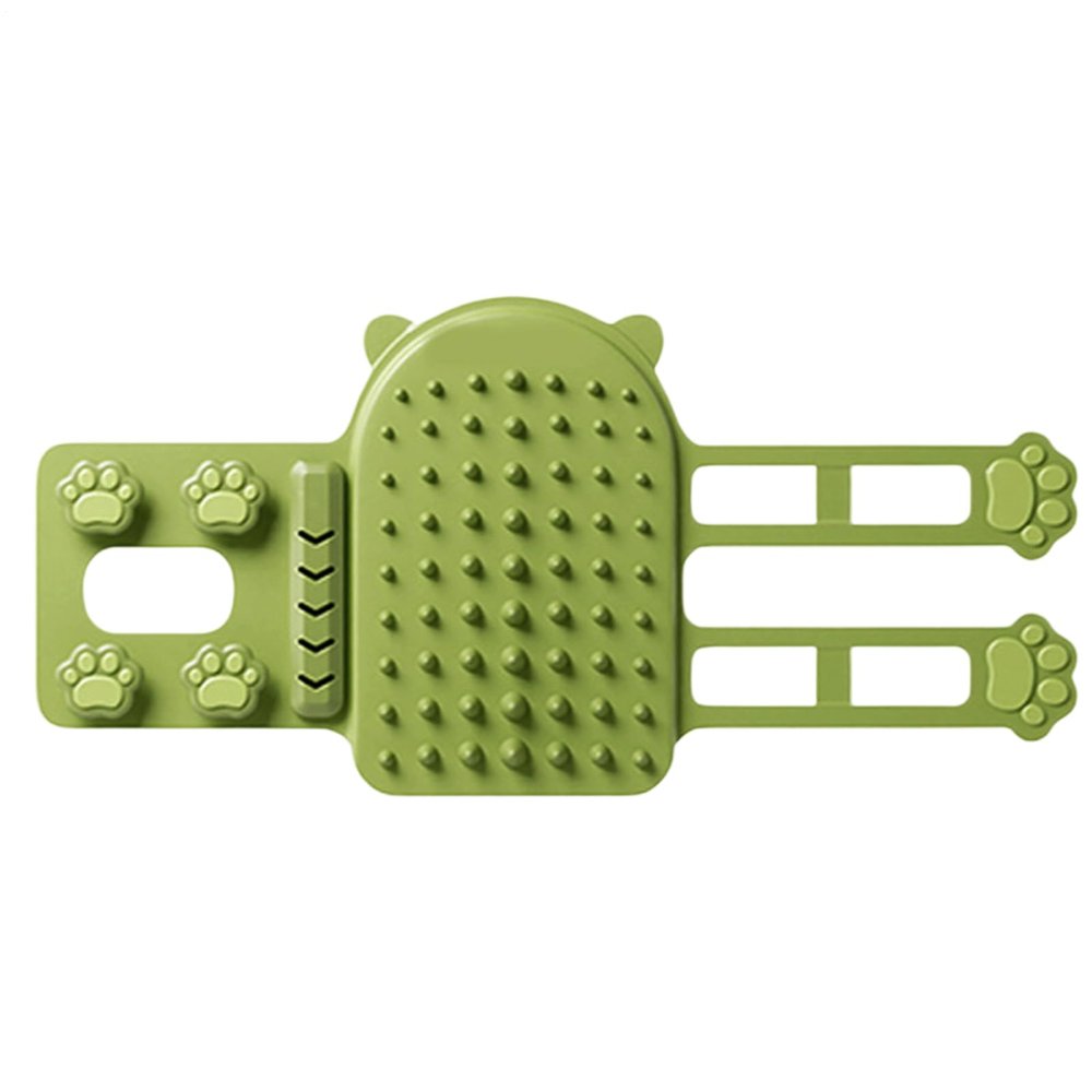 Cat Corner Grooming Brush, Self-Cleaning Silicone Brush with Adjustable Strap