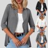 Women's Lightweight Open-Front 3/4-Sleeve Knit Cardigan view 2