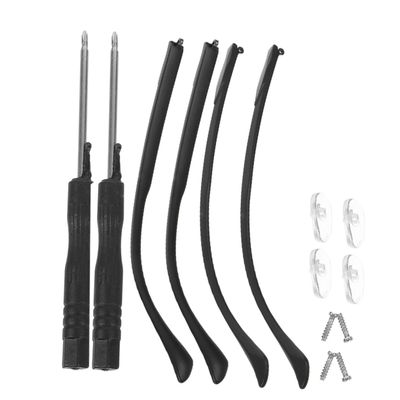 CALLARON Eyeglass Temple Arms Repair Kit, 4 Pieces, TR90, Black, with Nose Pads and Accessories
