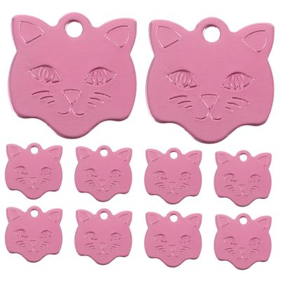 Hemobllo 10-Pack Cat Head Shaped Pet ID Tags