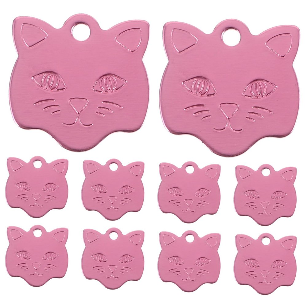 Hemobllo 10-Pack Cat Head Shaped Pet ID Tags