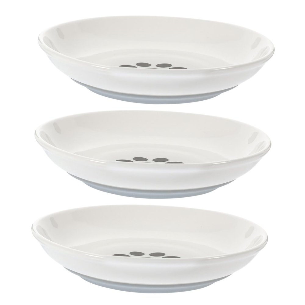 Hemobllo 3-Piece Ceramic Cat Bowls with Non-Slip Silicone Base