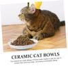 Hemobllo 3-Piece Ceramic Cat Bowls with Non-Slip Silicone Base view 3
