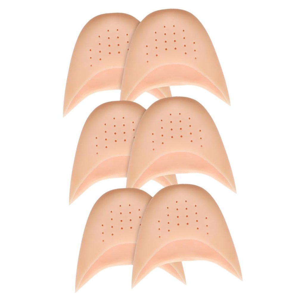 YOSADIER 6-Piece Reusable Toe Protectors, Breathable SEBS Material, for Ballet and Everyday Use, Beige