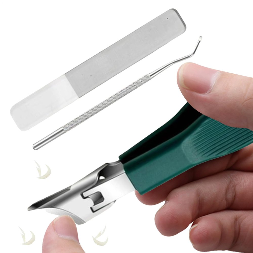 Toenail Clipper for Thick Nails, Splash-Resistant, Curved Trimming Tool