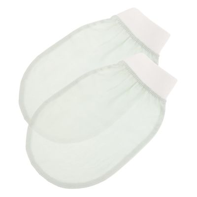 Green Rayon Exfoliating Gloves, 2-Piece Set, for Massage