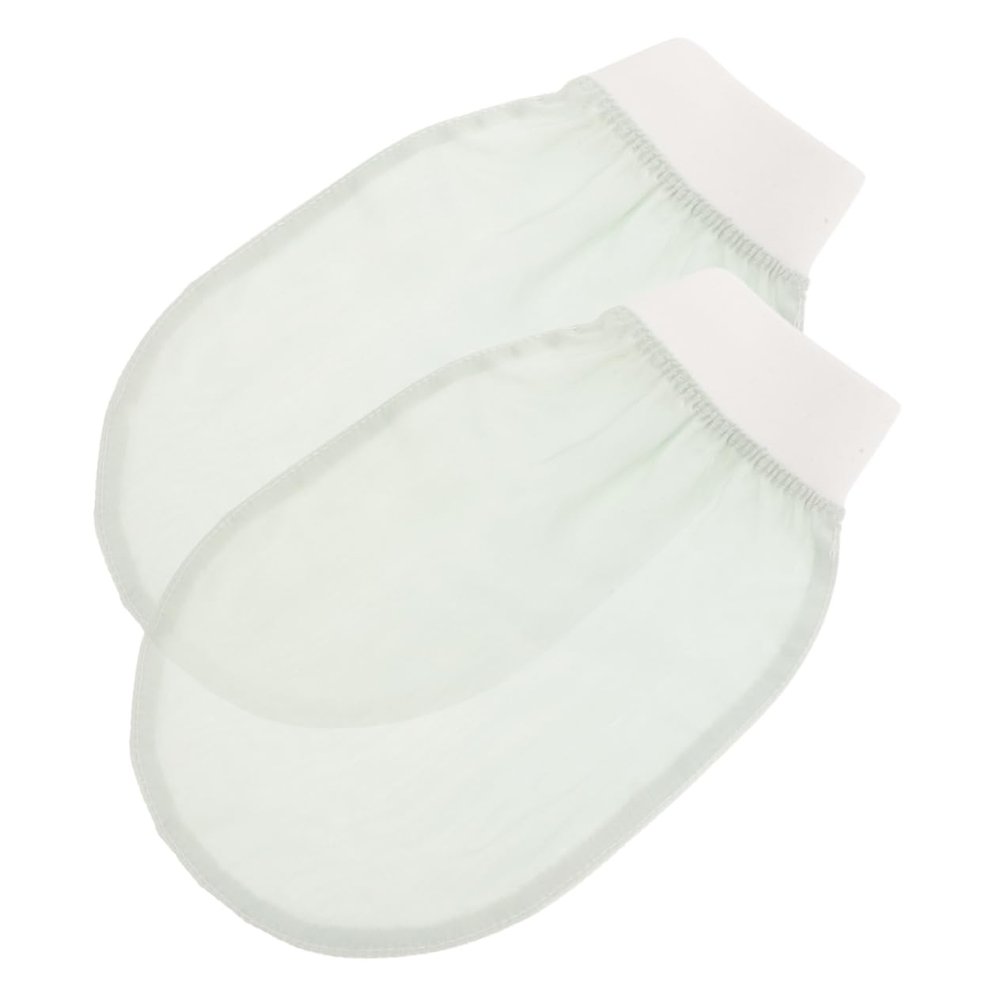 Green Rayon Exfoliating Gloves, 2-Piece Set, for Massage