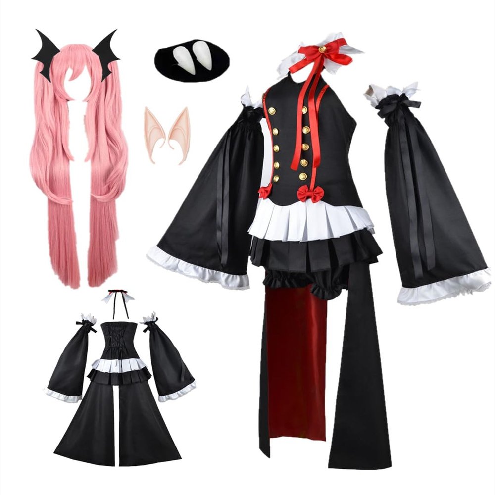 MANMICOS US Size Krul Tepes Cosplay Costume, Black Skirt, Party Outfit (Size S)