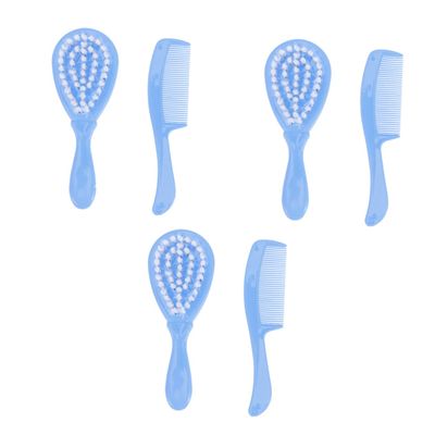 BESPORTBLE 3-Piece Kids' Shampoo and Massage Brush Set, Blue