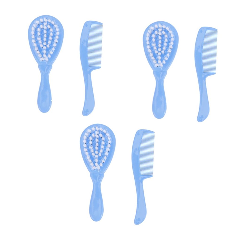 BESPORTBLE 3-Piece Kids' Shampoo and Massage Brush Set, Blue